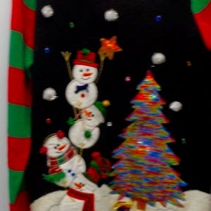 UGLY CHRISTMAS SWEATER Snowman Tree 1x